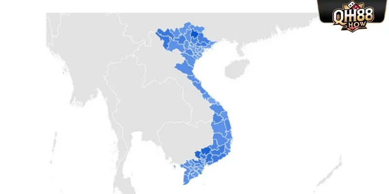 Độ quan tâm từ khoá “QH88” tại các vùng miền